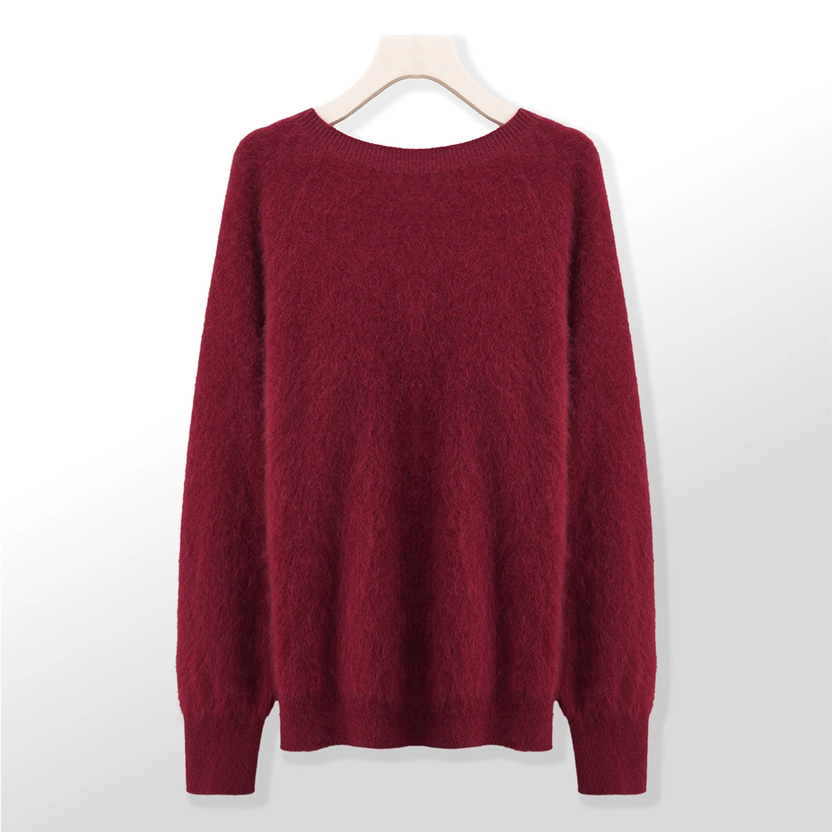 Maglioni girocollo in lana peluche da donna Maglioni basic con scollo a O Maglioni lunghi in lana spazzolata con lanugine 2025 Nuovo autunno inverno