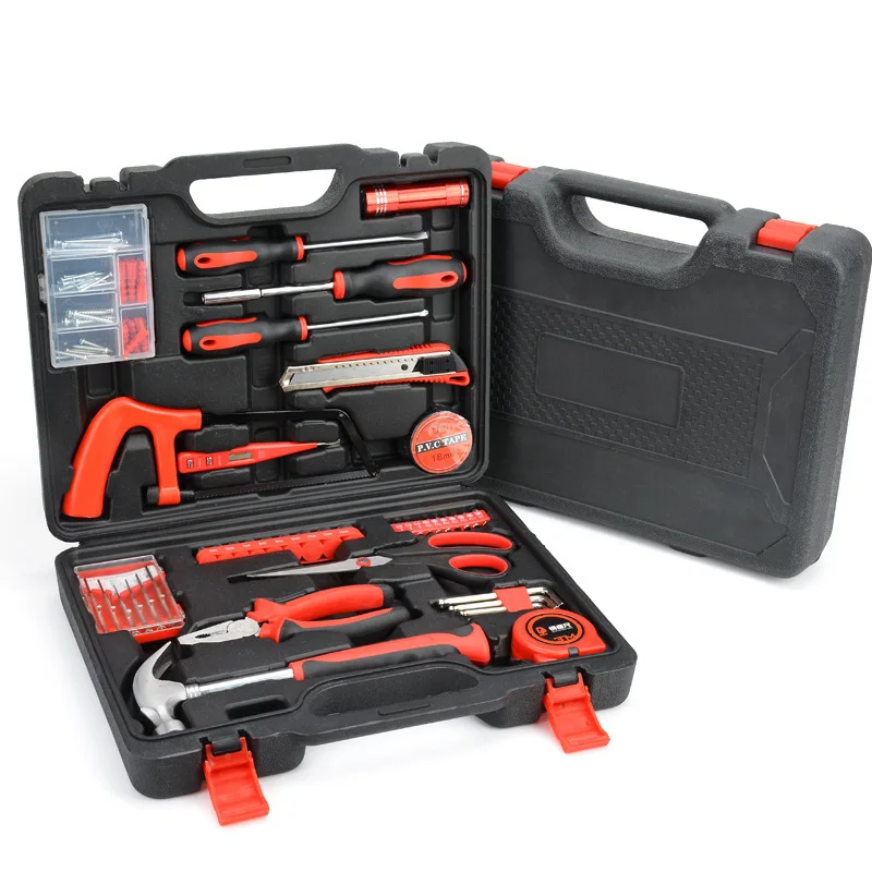 For New 95 Piece Set Of Household Hardware Combination Toolbox, Carbon Steel Gift Tool Set, Car Emergency Repair Box