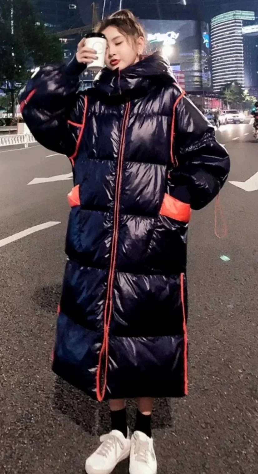 2026 Fashion Winter New Down Jacket Women's Windproof Hooded Long Commuting Down Jacket