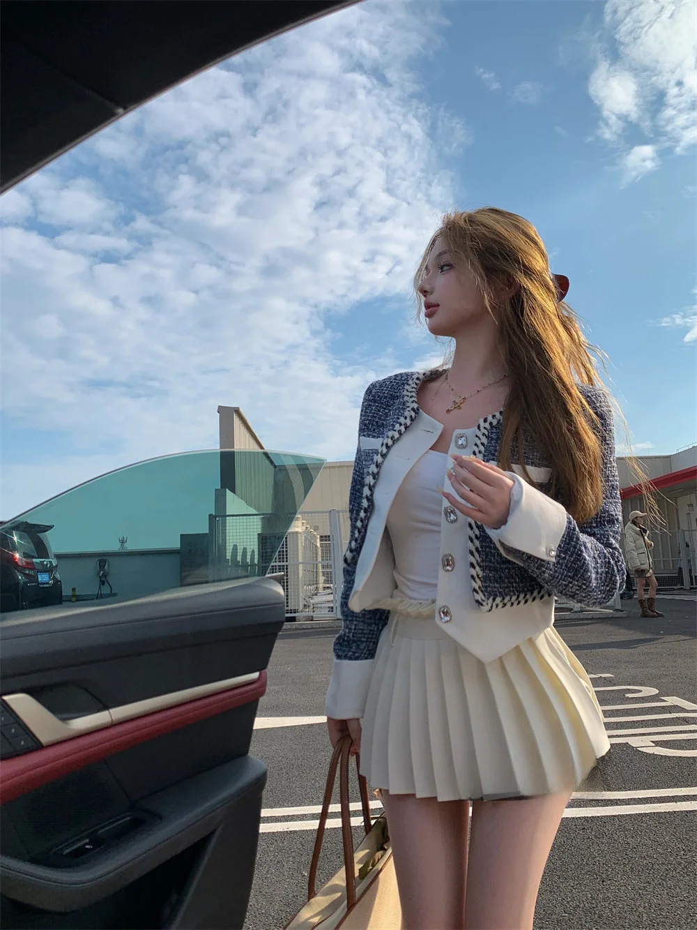 

ort Quilted Jaet Women's Faion Ele Lady's Coat Fall Winter New Arrival Premium Feel Small Size Rich Girl