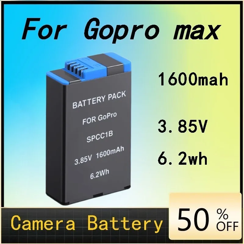 

2pcs 1600mah Long-life Batteries and 3-slot USB Battery Charger Kit for Gopro Max Panoramic Action Camera