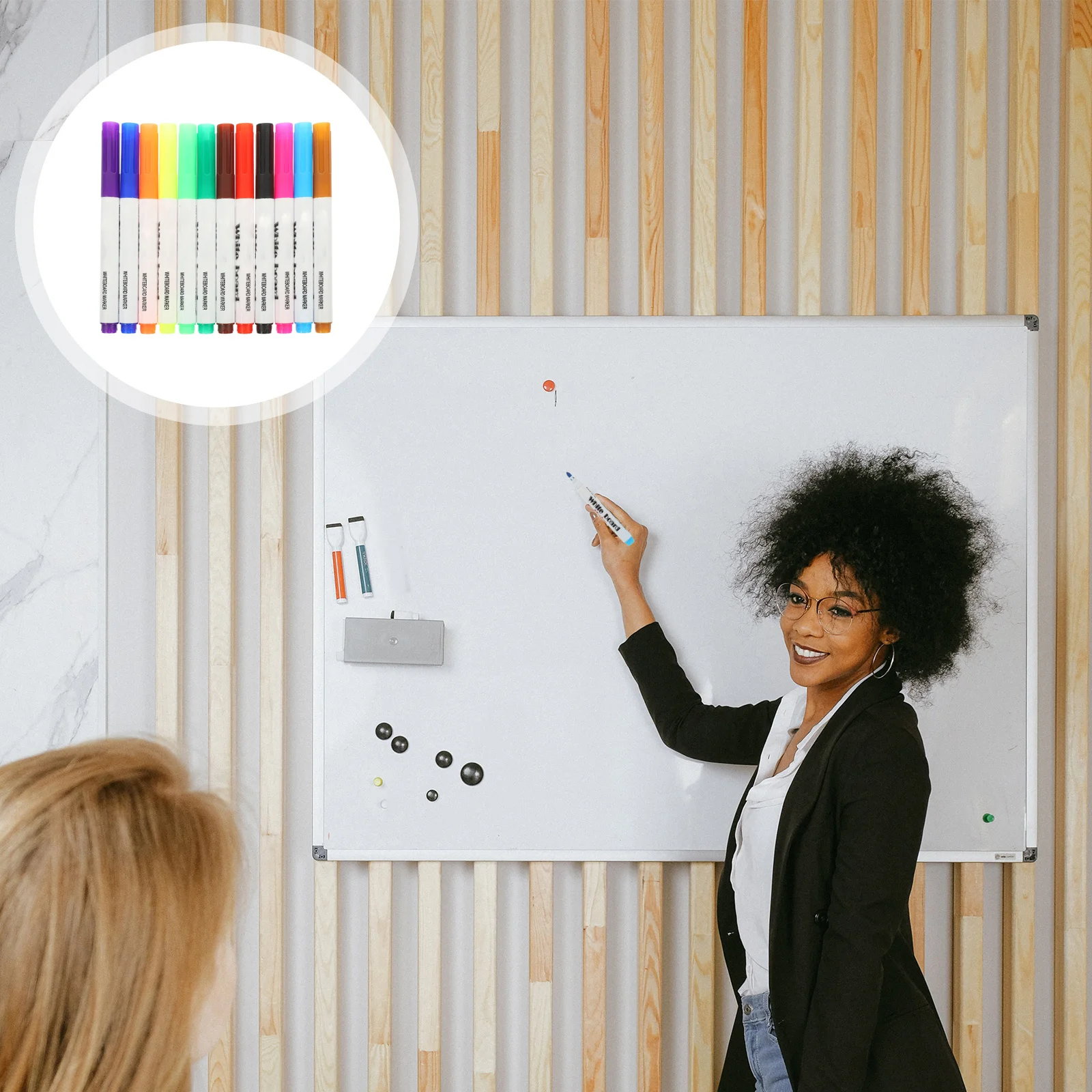 

12Pcs Whiteboard Markers Premium Smooth Writing Dry Erase Markers for Water Floating Painting Pens School Office Supplies