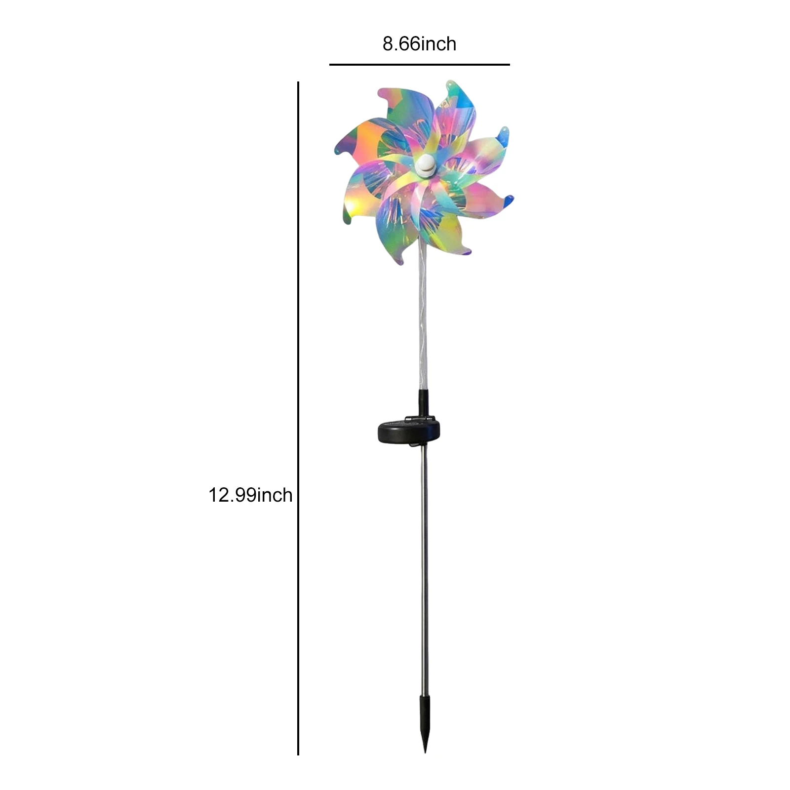 Solar Rainbow Pinwheel Garden Light with LED Solar Lights Creative Pinwheel Lighting Stake for Lawn Patio Walkway Flower Bed view 5