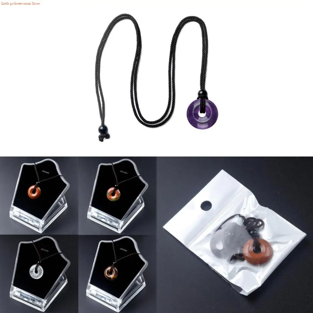 F92D Goth Crystal Agate Clavicle Chain Women Girl Wedding Jewelry Party Birthday Gift