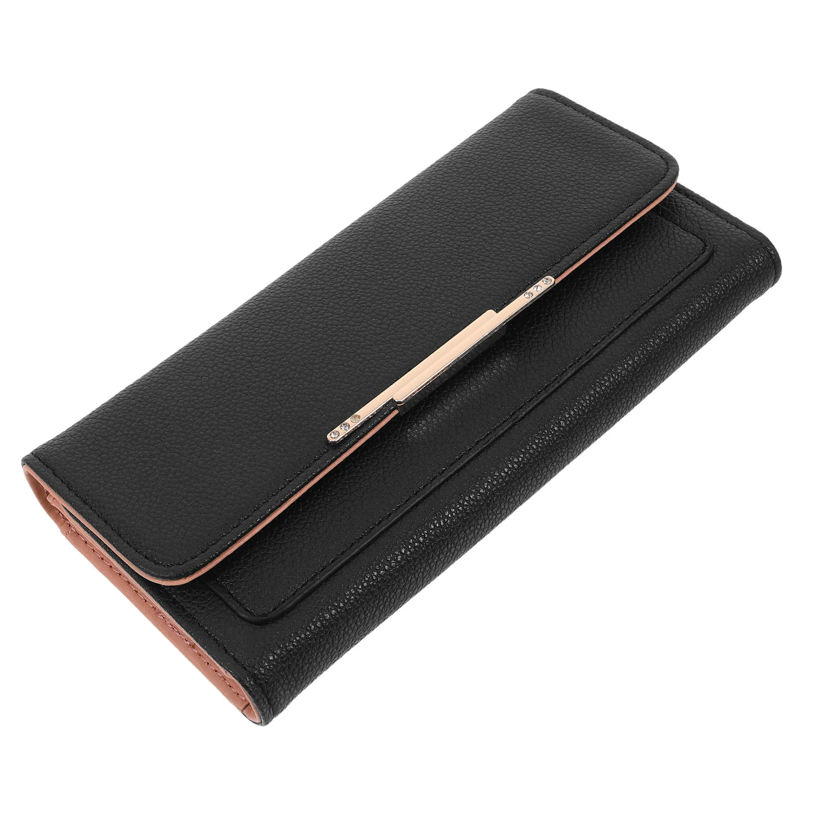 

Women Wallet PU Long Durable Clutch Portable Card Purse Zipper Ladies Trifold Wallet for Travel Daily Use