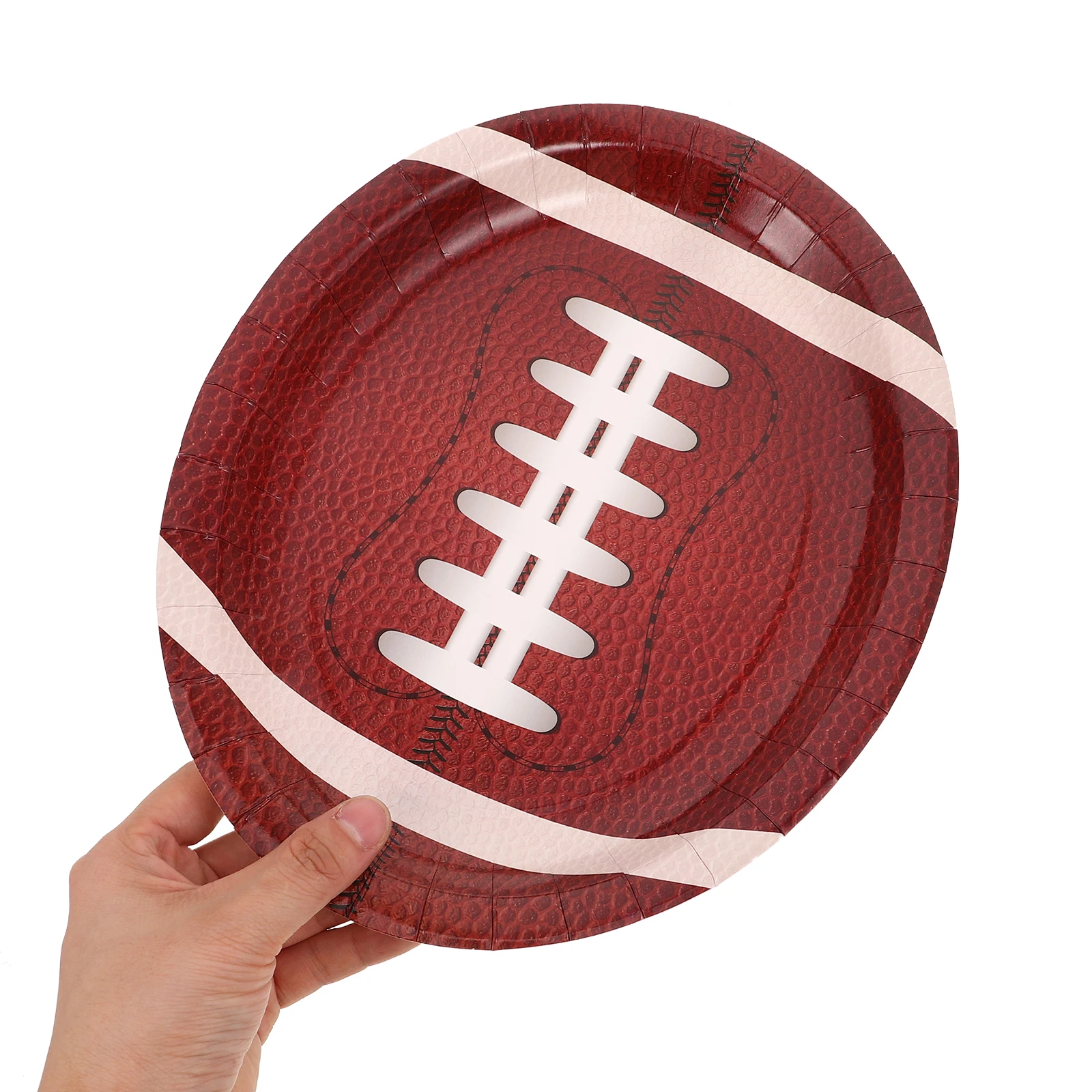 

25 Pcs Football Shaped Paper Plates Party Supplies Large Capacity Oval Dinner Plates Disposable Tableware