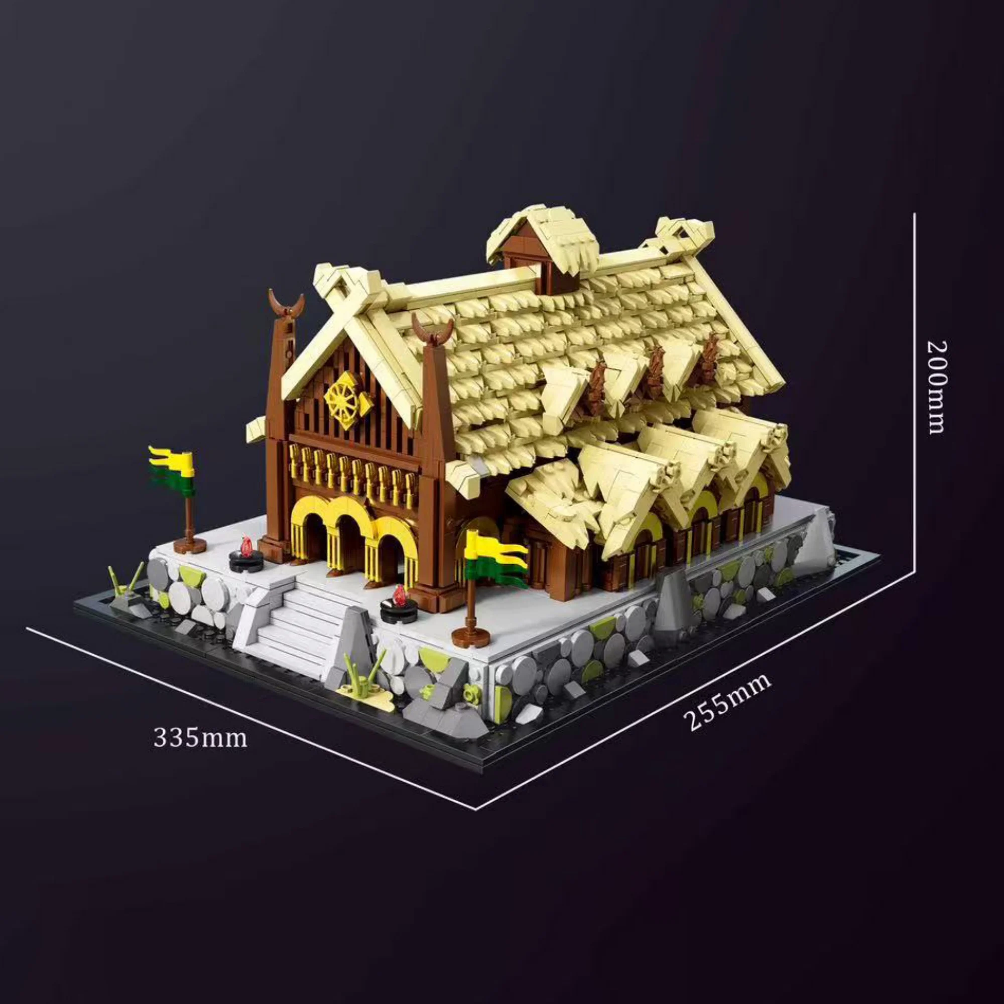 2321pcs Golden Hall Building Blocks Street View Lord Rings Architecture Modular Construction Model Bricks Toys for Adults Gifts view 3
