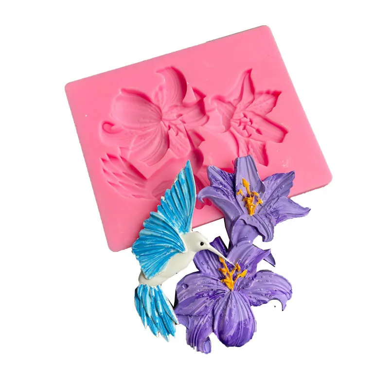 

Lily Bird Combination Silicone Mold, Fondant DIY Soft Clay Glue Chocolate Modeling Tool