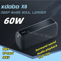 Hot Sale XDOBO X8 60W Portable Wireless Speakers IPX5 Waterproof 6600mAh Suporrt TF/AUX TWS Boombox