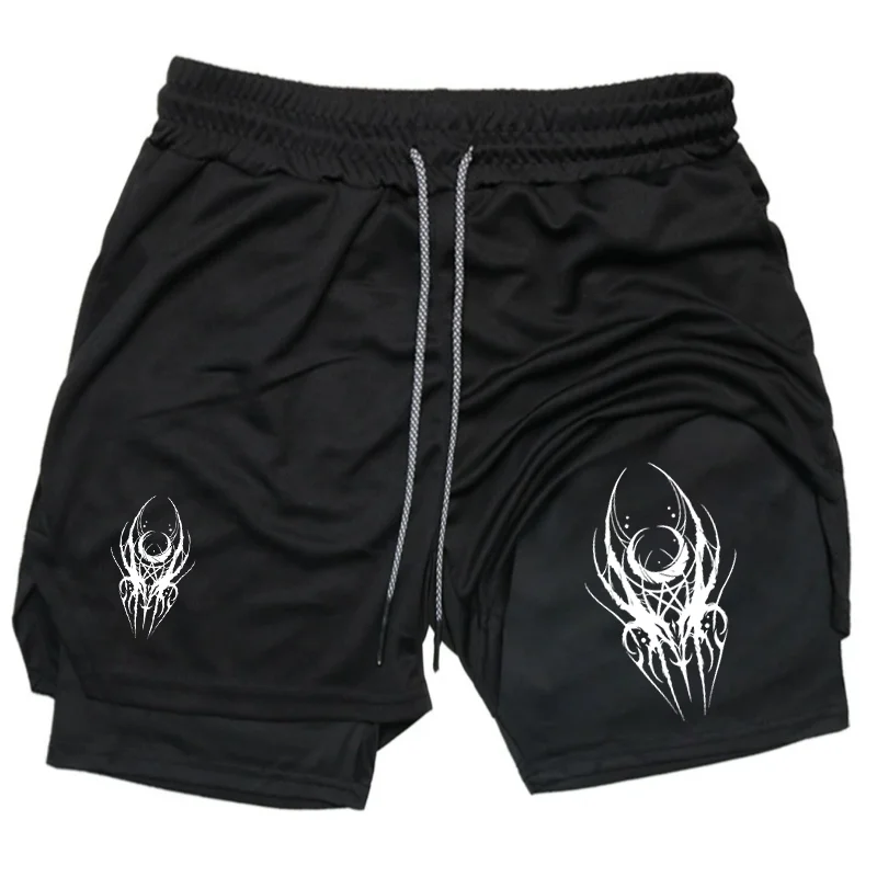 

Floral Print 2026 Breathable Training Fitness Gym Summer Running Shorts with Pockets Workout Sportswear Men's 2-in-1 Shorts