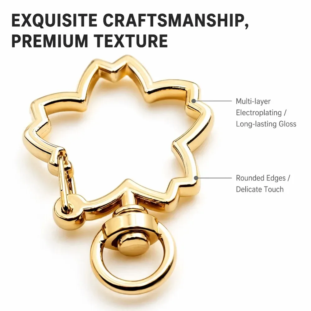 5-30Pcs Flower Snap Hook Keychain Trigger Clips Buckles Alloy Lobster Clasp Hooks For Jewelry Making Key Chains Ring Supplies