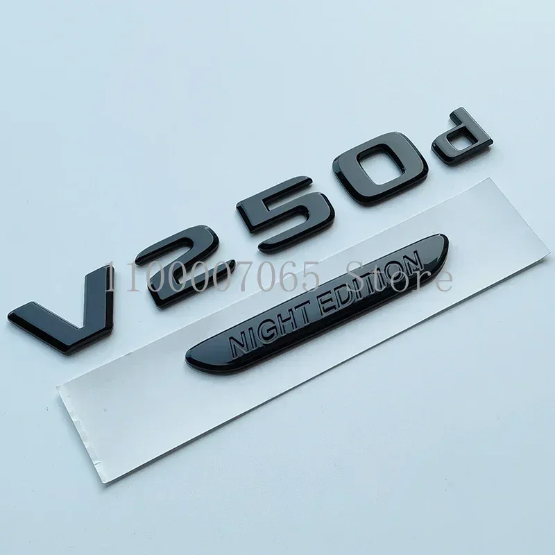 2017 Letters V250d V300d NIGHT EDITION Blade Bar ABS Car Emblem for V Class W447 Fender Badge Trunk Nameplate Logo Sticker