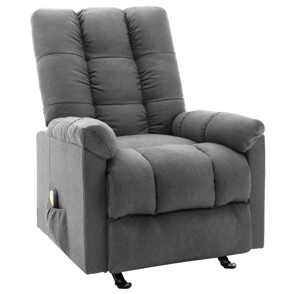 

Massage Reclining Chair Light Gray Fabric Recreational chair