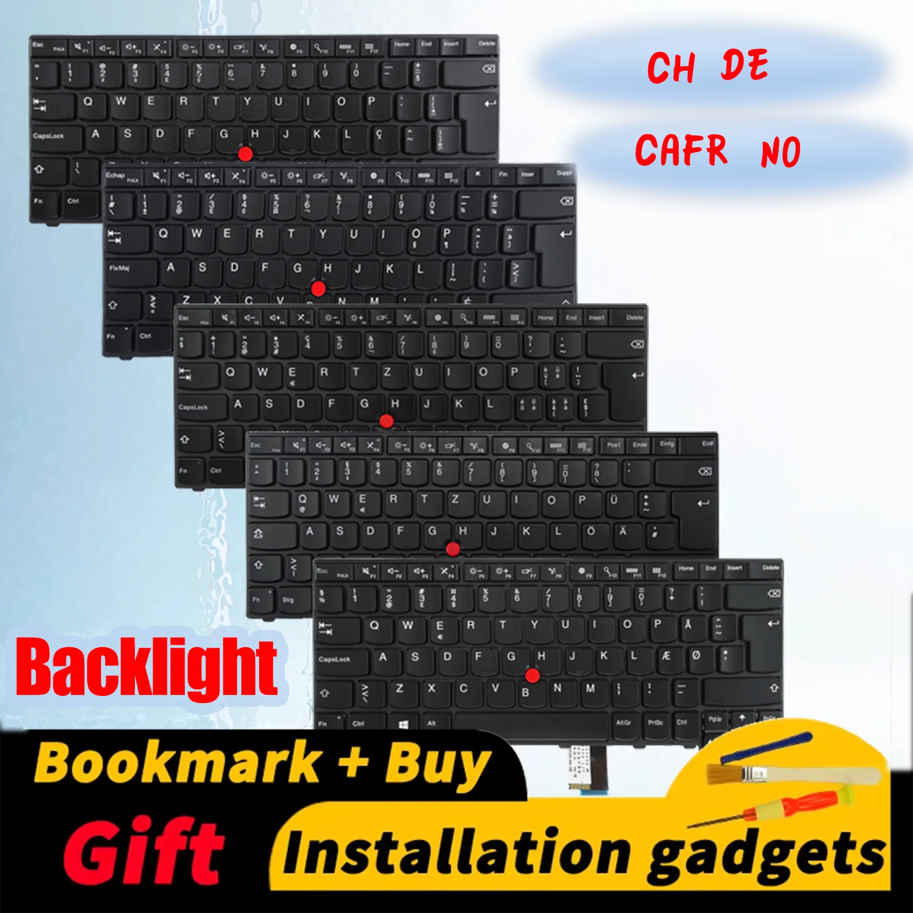 

Norwegian Canadian French Switzerland German for Lenovo ThinkPad T440/T440s/T440P/T450/T460/L440/L450/L460/L470 backlit keyboard