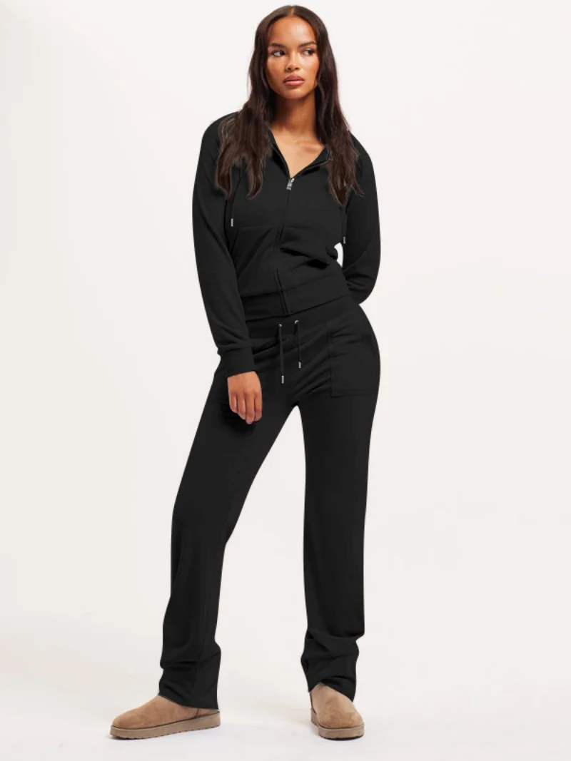 

Уличная одежда, бархатные комплекты из 2 предметов, женская одежда, осенняя одежда, женский топ с капюшоном и брюки на молнии, повседневные спортивные костюмы, женские комплекты