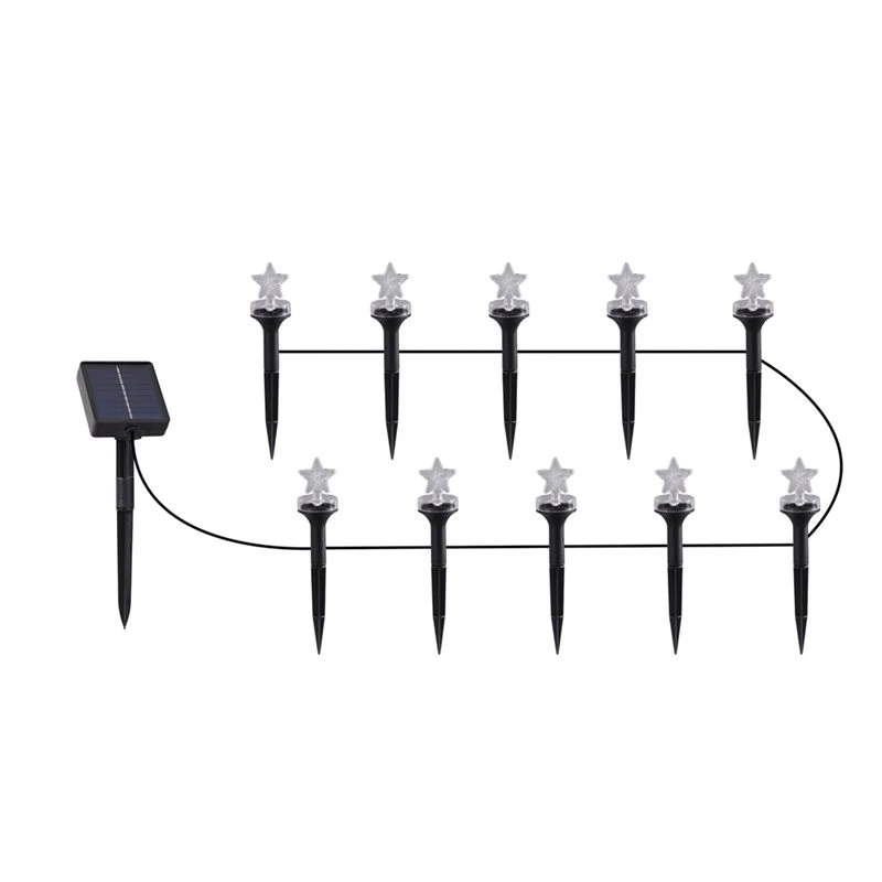 ABEZ Solar Powered Lawn Decorative Stake Lamps 10Pcs LED Warm Glow Outdoor Garden Ball Light For Patio Landscape Lighting