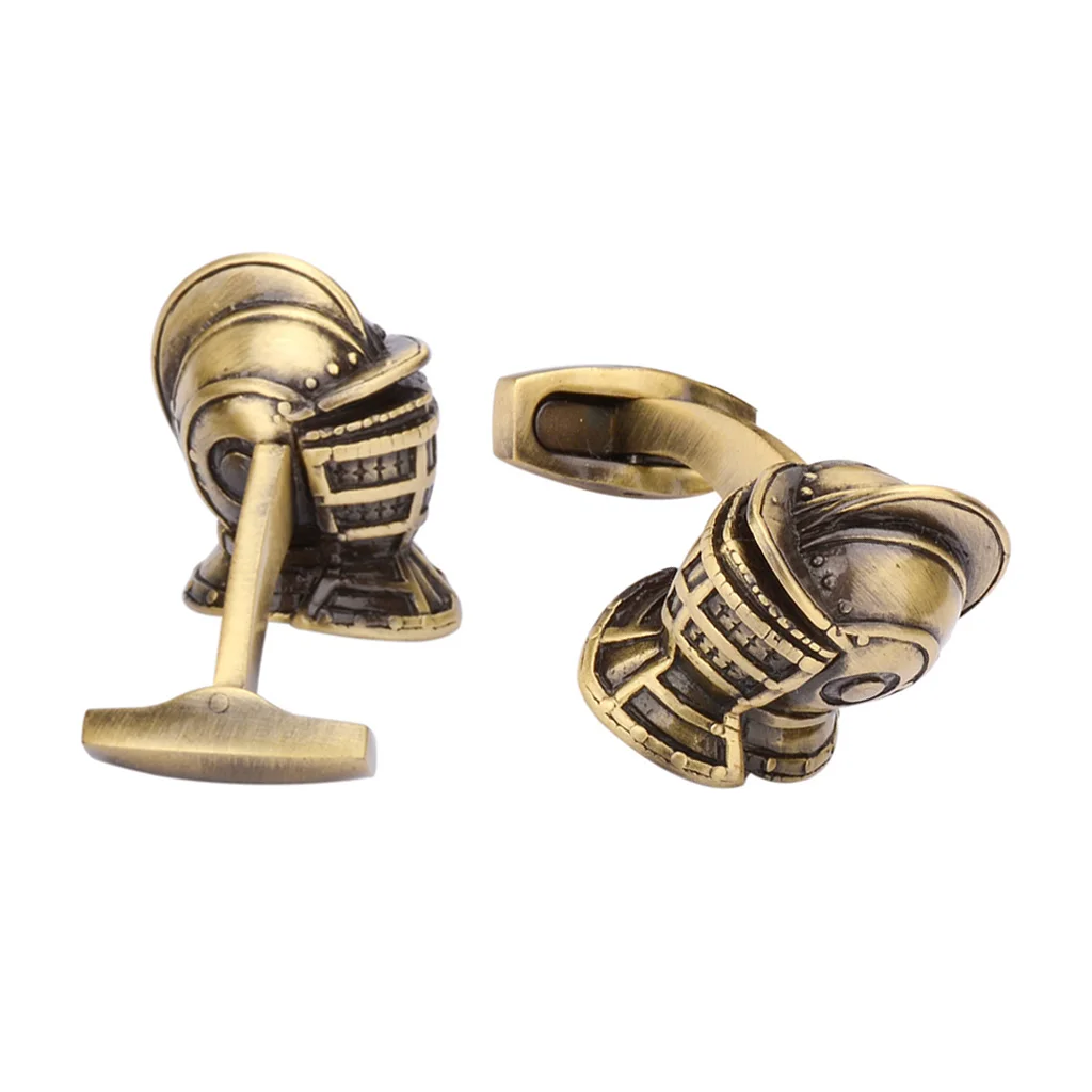 NVT Vintage War Helmet Cufflinks for Mens Shirt High Quality Bronze Cuff Links Father Husband Special Gift Free Engraving Name