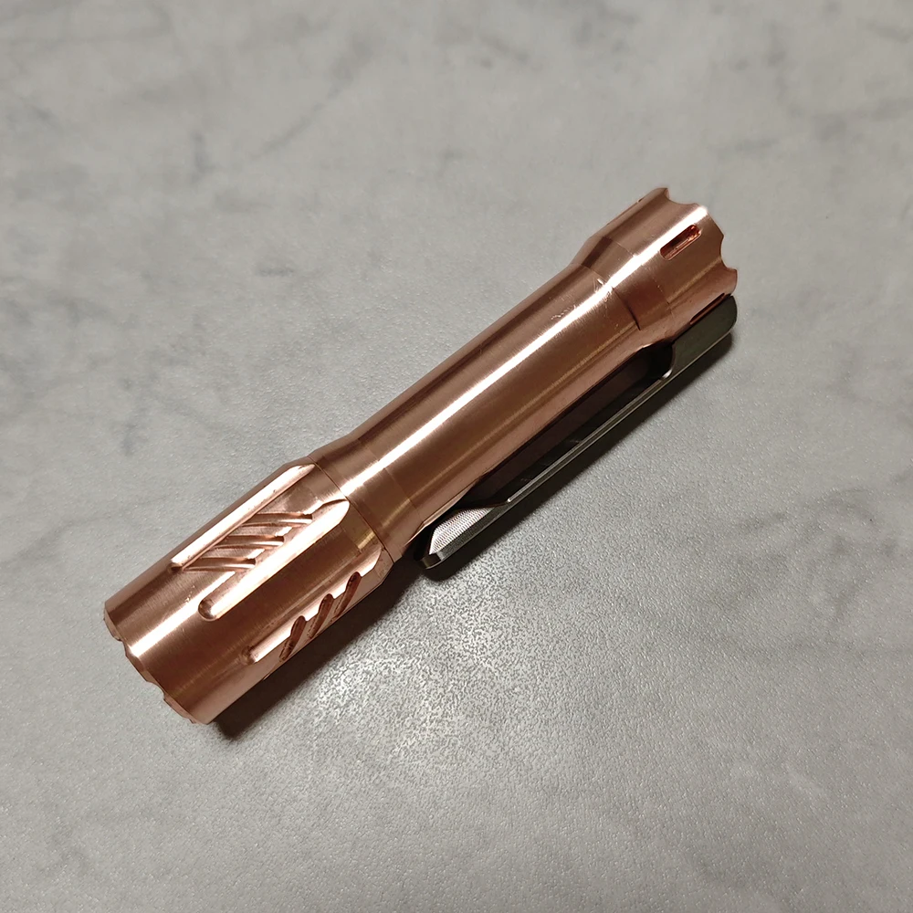 Portable Pocket Copper EDC Flashlight 14500(Without Battery)