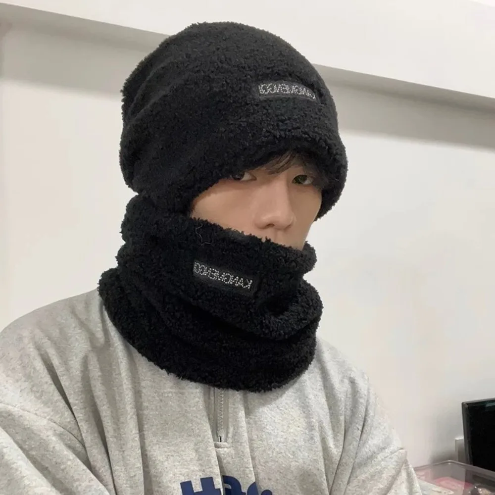

New Polar Fleece Hat Scarf Set Windproof Warm Pullover Cap Coldproof Bonnet Cap Unisex