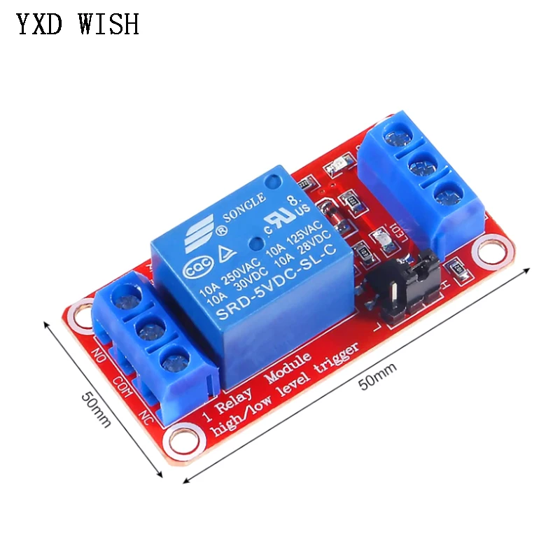 10PCS DC 5V 12V 24V 1 Channel Relay Module Shield For Raspberry Pi With Optocoupler Support High and Low Level Trigger Relays