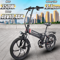 350W Motor Folding E Bike 48V10.4AH Lithium Battery Electric Bike with Anti-theft Electronic Alarm 20 Inch Tire Electric Bicycle