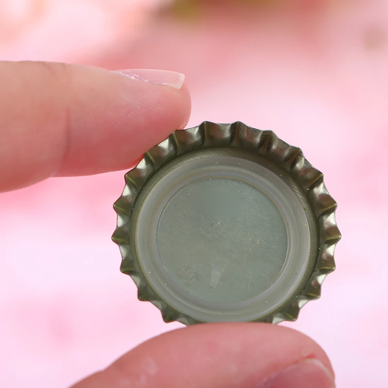 100Pcs Round Flattened Seal Tinplate Bottle Caps for All Standard Beer Bottle Cap DIY Homebrew Beer Seal Closure Lids 6 Colors