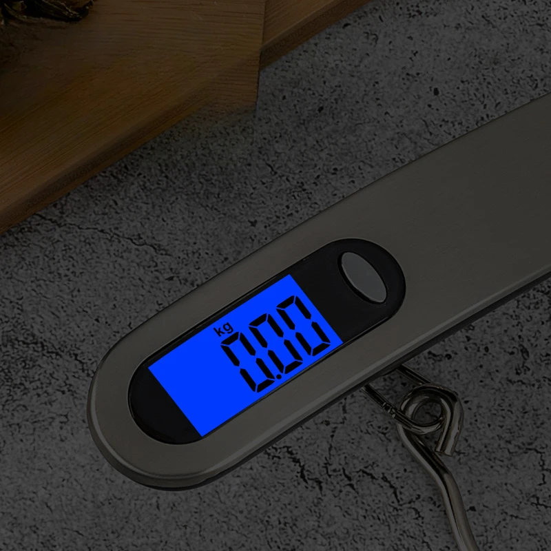 1pcs 50kg Digital Luggage Scale Portable Electronic LCD Scale Weight Balance Suitcase Travel Bag Hanging Steelyard Hook Scales