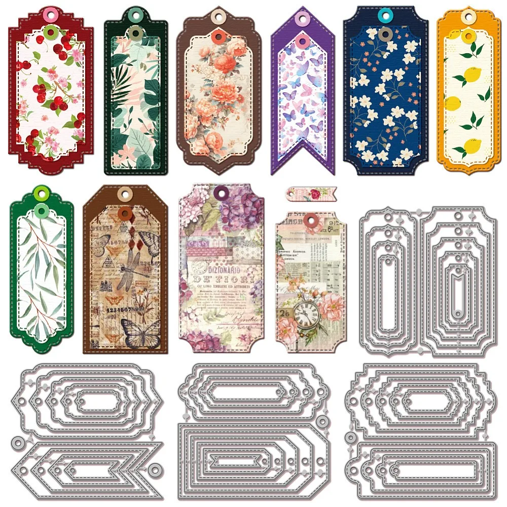 Lesezeichen-Thema Kohlenstoffstahl-Stanzformen Schablonen für DIY Scrapbooking Fotoalbum Dekorative Prägung Papierkarten Verschiedene Formen