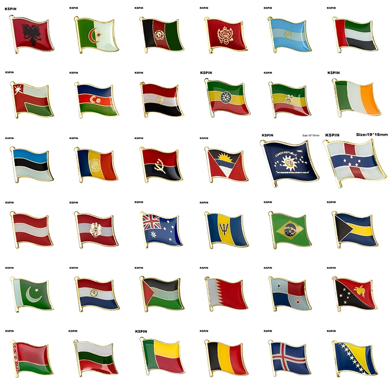 

Albania Algeria Afghanistan Montenegro Argentina United Arab Emirates Oman Azerbaijan EgyptEthiopi Flag Badge Lapel Pins Brooch