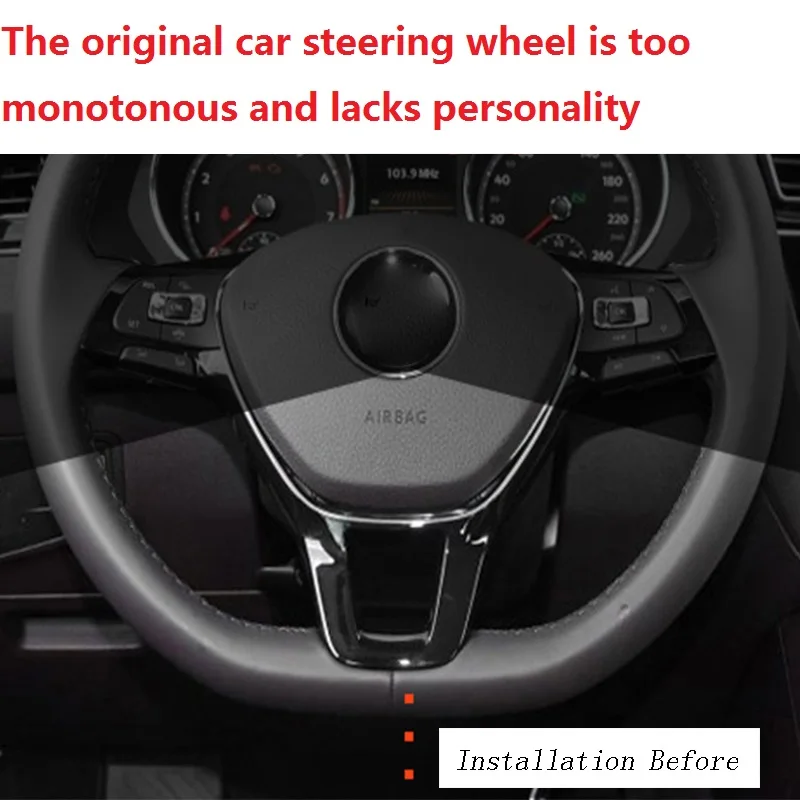 Car Styling Steering Wheel Covers Stickers Accessories For Volkswagen GOLF 7 GTi MK7 POLO 2014 2015 Passat B7 2015 B8 MK6 Jetta