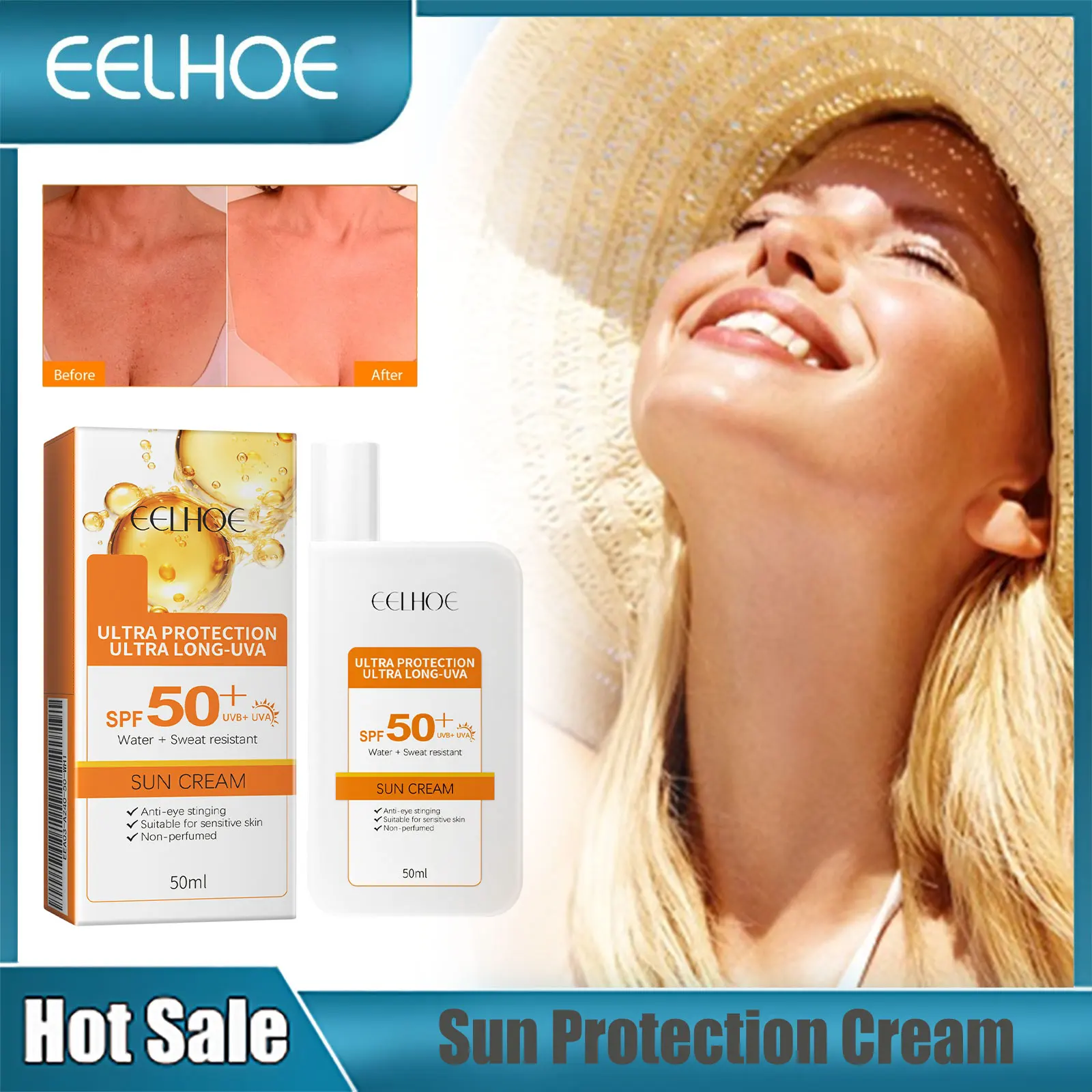 

Facial & Body Sunscreen Whitening Sun Cream Anti-Aging Oil-Control Moisturizing Face Skin UV Protection Sunblock Lotions SPF 50+