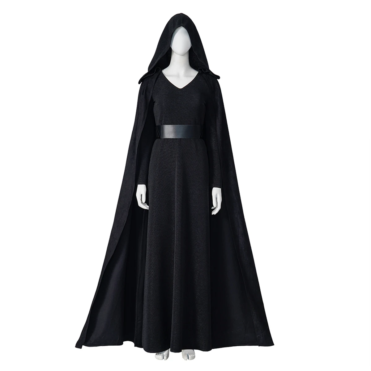 Adult Rey Cosplay Outfit Lastly Jedi Knight Leia Black Hood Cloak Halloween Costume for Women