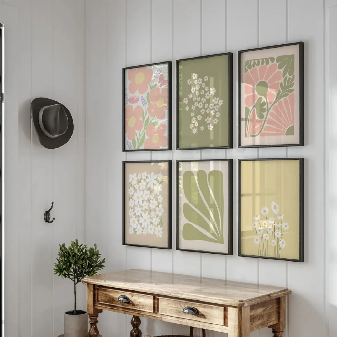 6pcs Retro Posters Bohemian Abstract Plants Modern Bedroom Living Room Perfect Decoration Room Aesthetic Design Posters