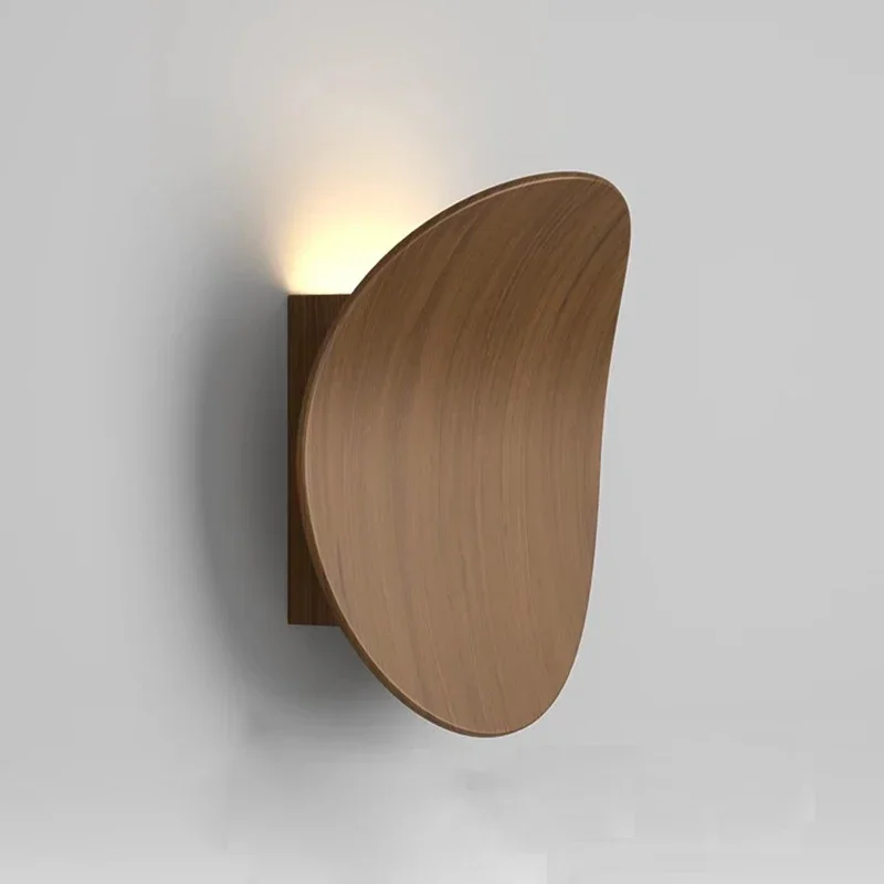 Nordic Wood Wandlamp Minimalistische Led Ronde Wandlampen Voor Slaapkamer Woonkamers Studeerkamer Kantoor Decoratie Verlichting Glans