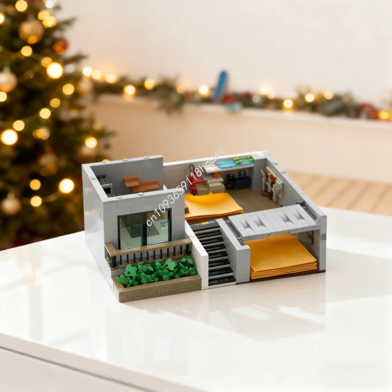 3031 قطعة MOC الحديثة الفاخرة تاون هاوس وحدات نموذج اللبنات البناء هدايا عيد الميلاد لتقوم بها بنفسك لعبة فكرة التعليم الطوب #1
