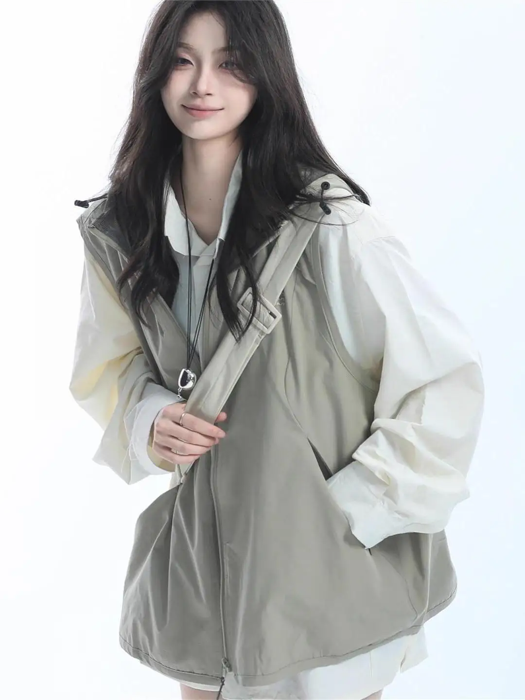 

Ретро-жилет в американском стиле с капюшоном, функциональный, свободного кроя, с открытыми плечами, повседневная одежда для ежедневного образа