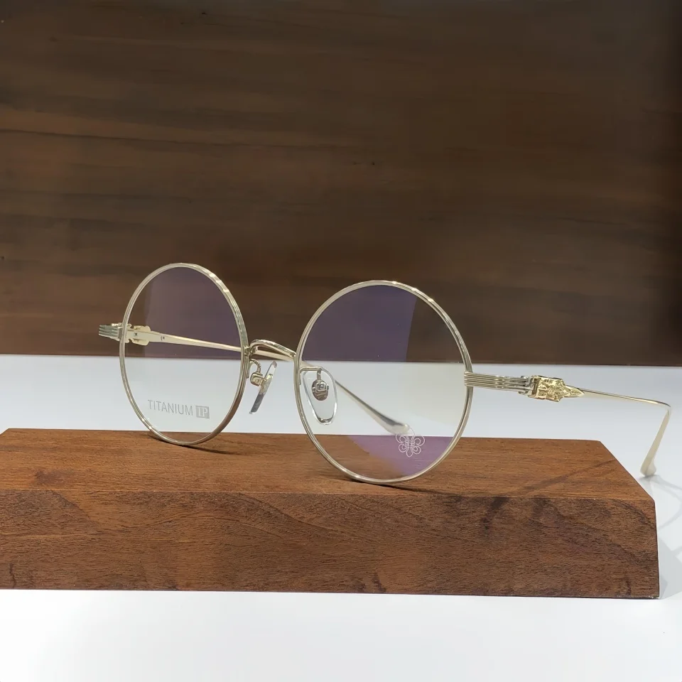 

Men Fashion Luxury Titanium Alloy Round Eyeglasses Frame High Quality Optical Computer Reading Prescription Myopia Women Glasses