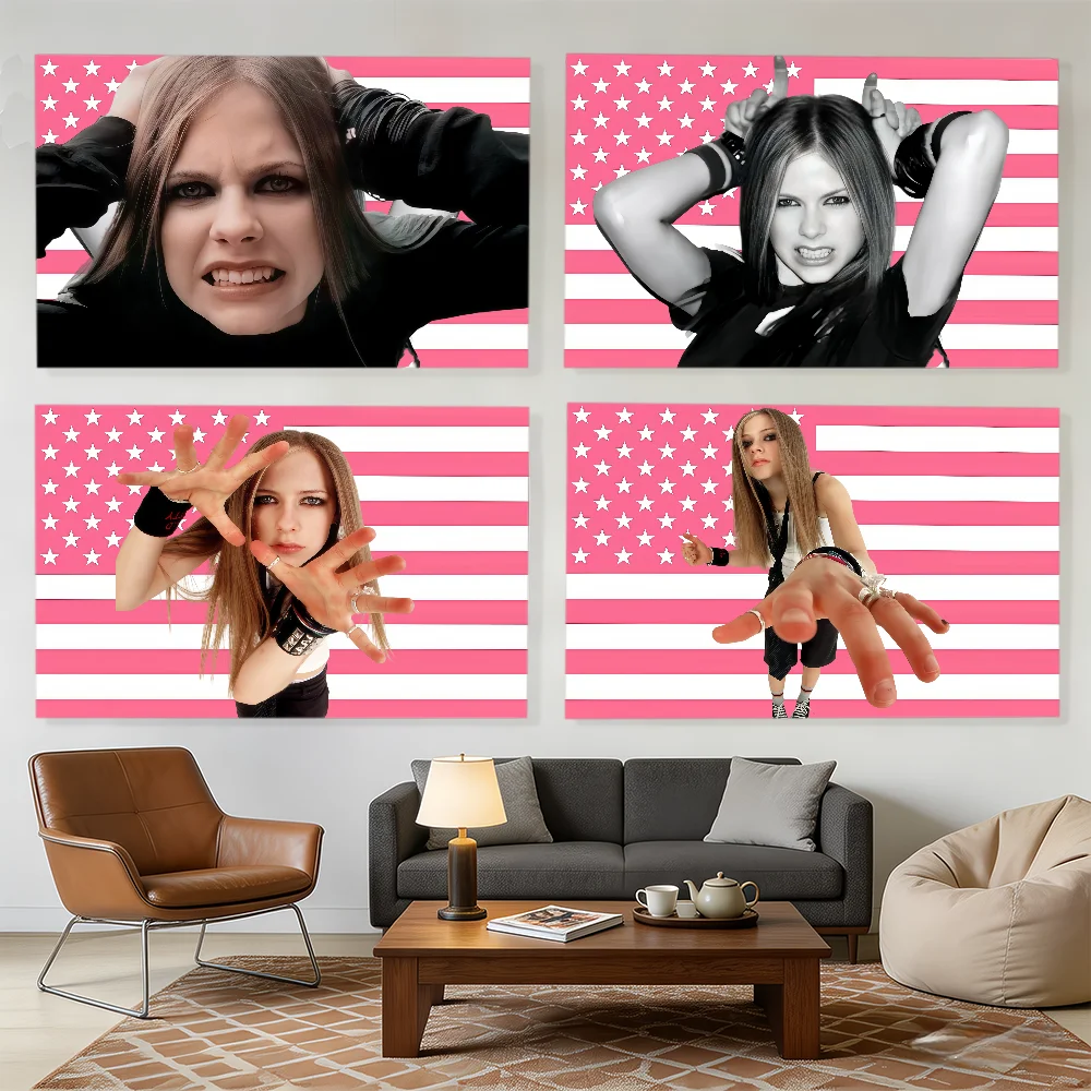 Banderas decorativas de la cantante Avril Lavigne, adecuadas para acampar al aire libre, fiestas familiares y paredes de jardín, regalo