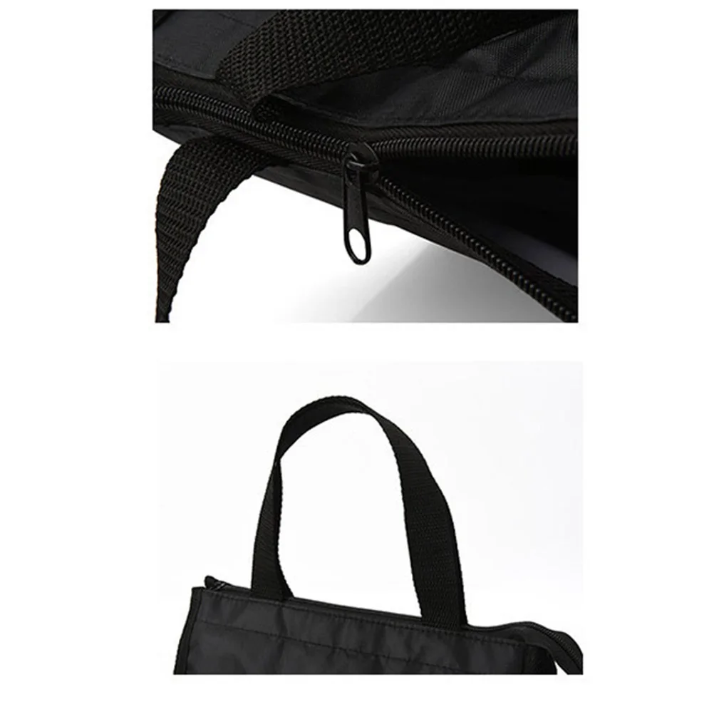 

Oxford Cloth Insulated Lunch Bag Portable Long Black Handheld Food Box Storage Bag Waterproof Cooler for Work School Picnic