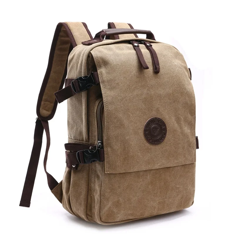 Men\'s Casual Canvas Backpack Stylish Laptop Backpack Multifunction School Bag Outdoor Travel Bags Durable Classic