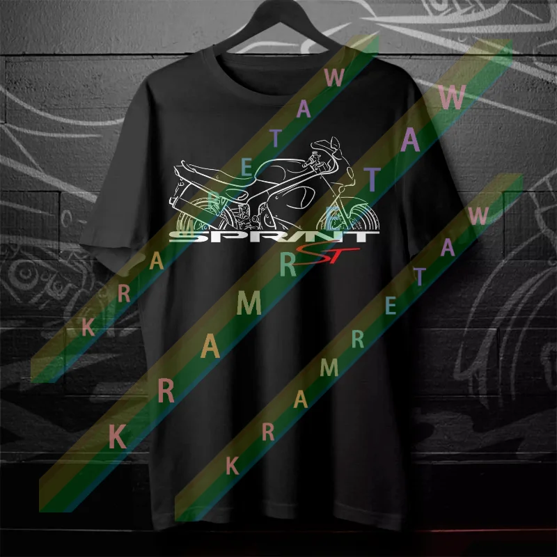 

2025 summer Triumphs Men T Shirt Casual Sprint ST Motorcycle T-shirt Graphic Summer 100% Cotton Cool Tee S-3XL