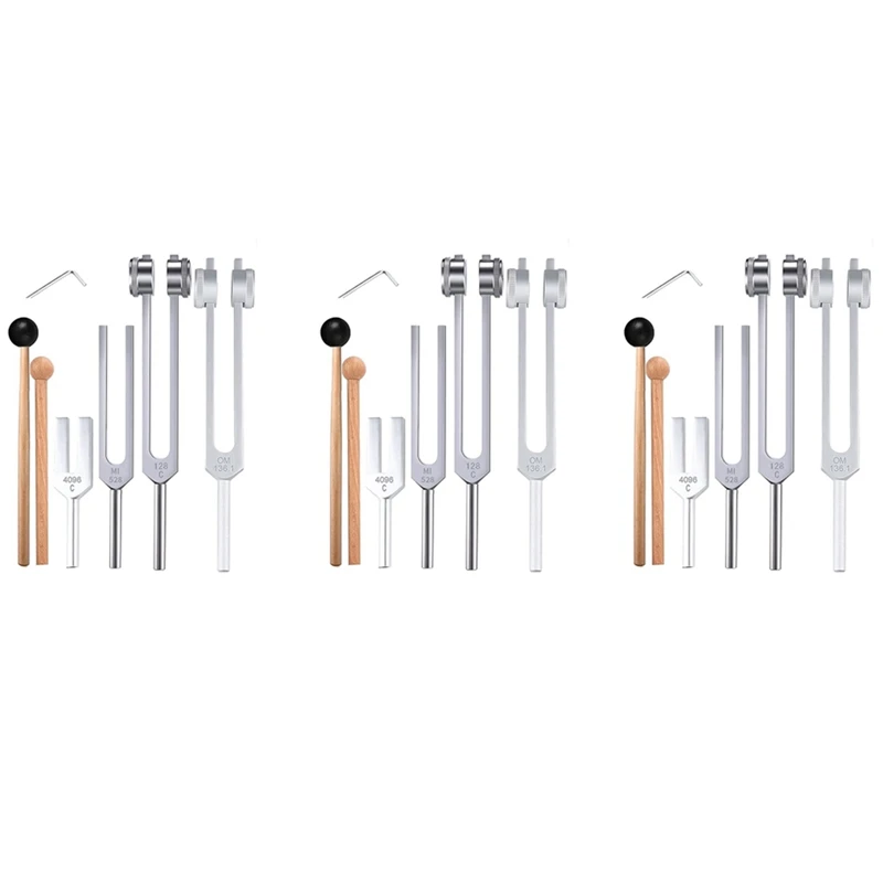 

12Pcs Tuning Fork Set(128Hz, OM 136.1Hz, MI 528Hz, 4096Hz),For Healing Chakra,Sound Therapy,Reliever Stress