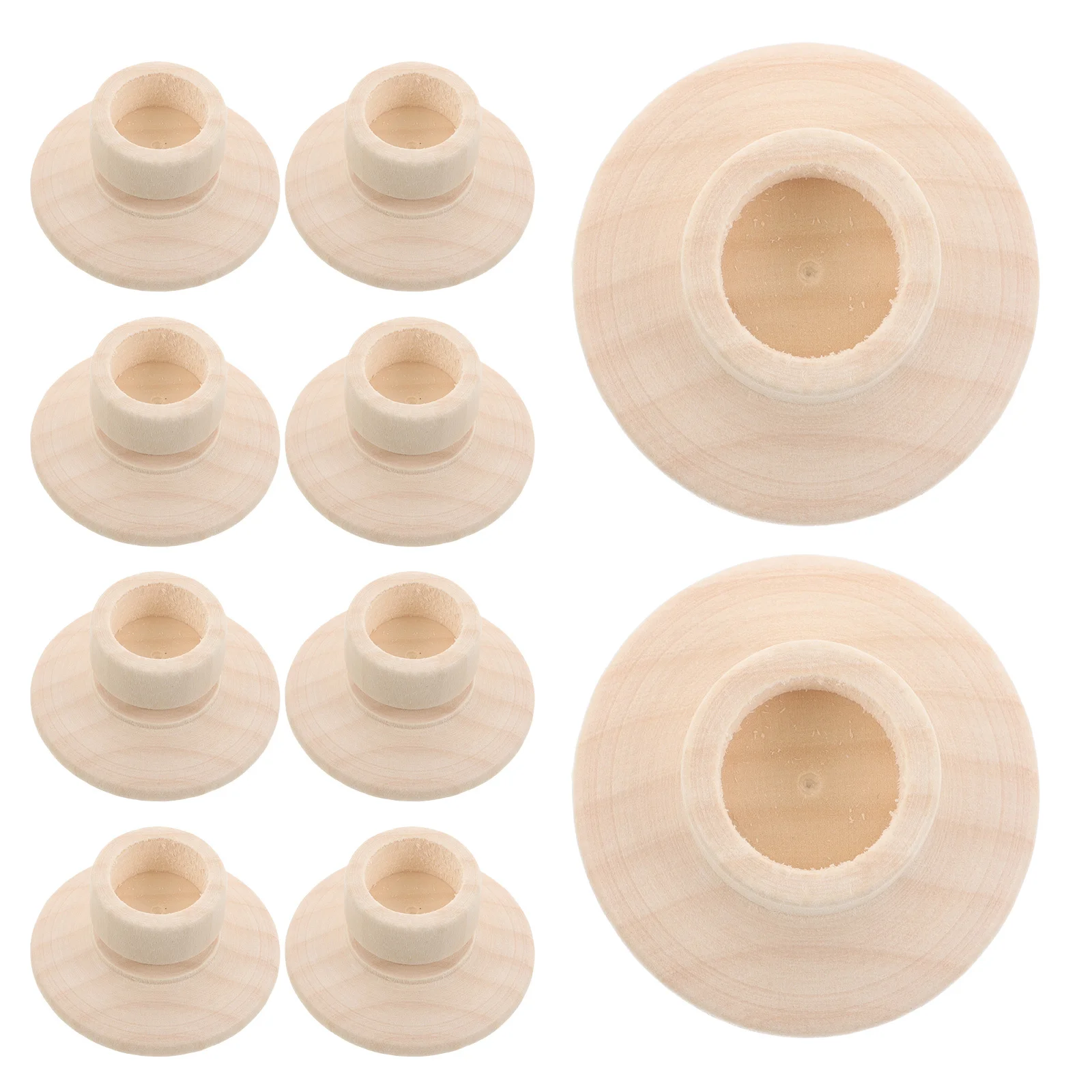 

10Pcs Hand Paintable Rustic Wooden Holders Unfinished Wood Craft Base for Table Centerpiece Wedding Party Decorative