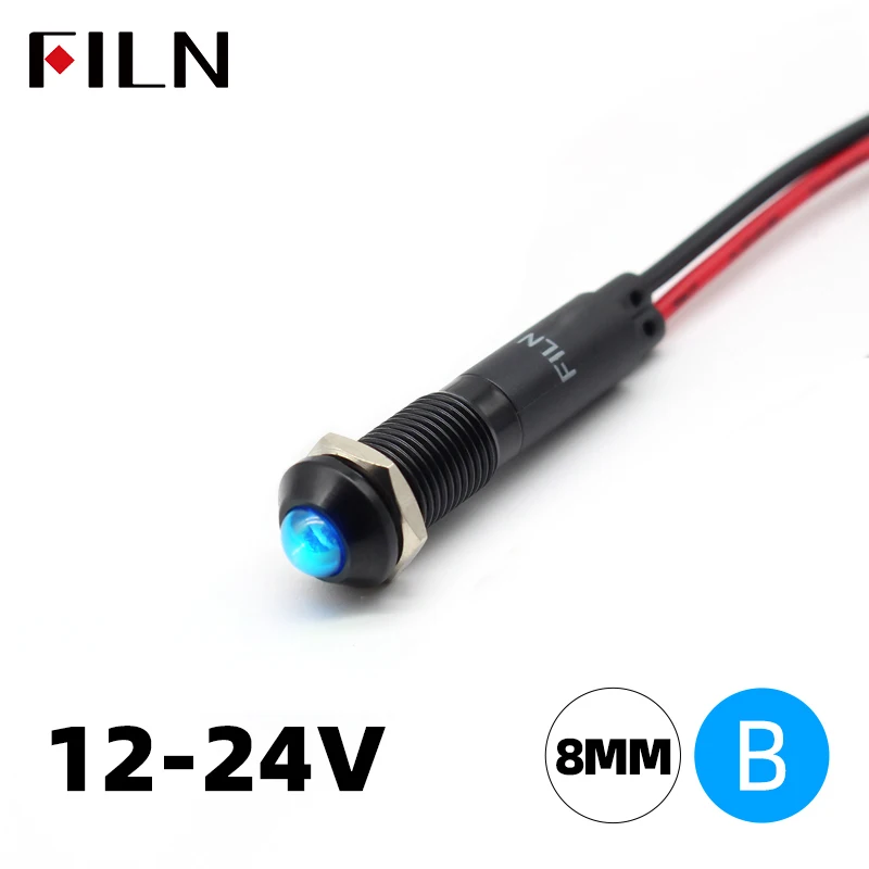 FILM 8 mm LED-Licht, Panelmontage, erhöhter Kopf, LED-Lichtpanel, schwarzes Metallgehäuse, Mini 12 V, 24 V, 110 V, 220 V, mit 20 cm Kabel – Detail 7