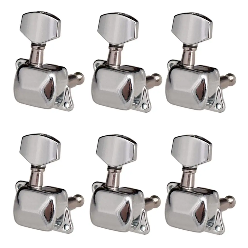 6 Right Tuning Pegs Heads for Electric Guitar Replacement Silver