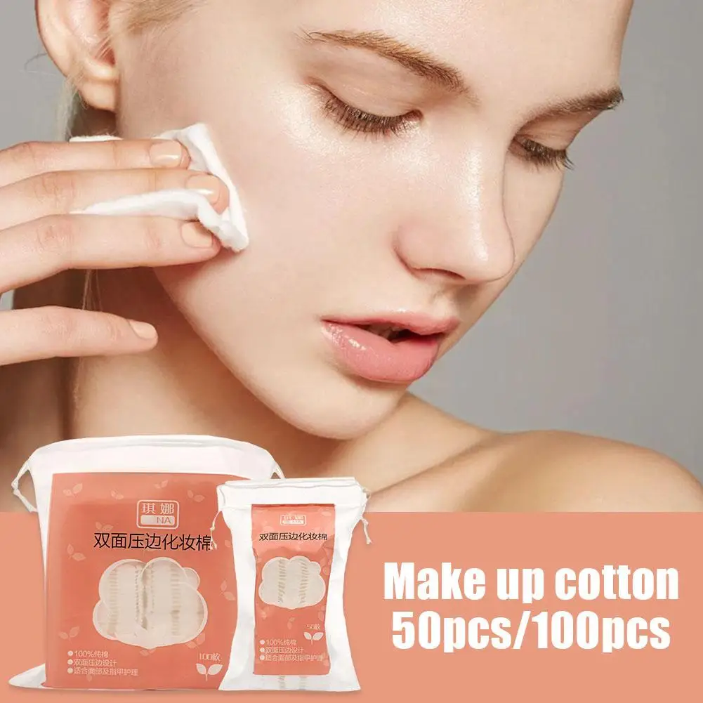 50/100 pz tamponi di cotone spessi a doppia faccia asciugamano accessori cosmetici usa e getta trucco strumenti di rimozione morbidi cotone U1t2