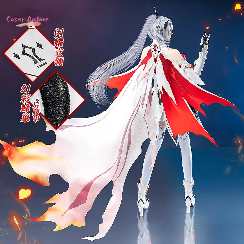 Coser 게임 Honkai Impact 3 Kiana Kaslana 코스프레 의상 유니폼 할로윈 카니발 파티 크리스마스 놀이 역할 의류 의류