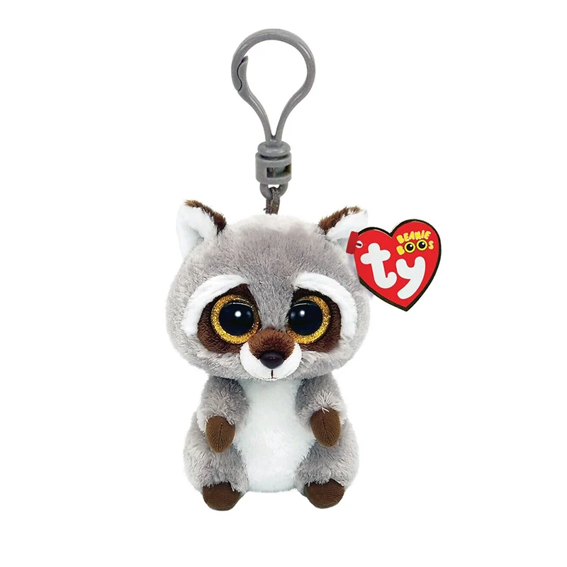 9cm Ty Beanie Big Eyes Pendant Keychain Clips Mini Stuffed Plush Toy Seal Octopus Panda Flamingo Deer Penguin Christmas Gifts