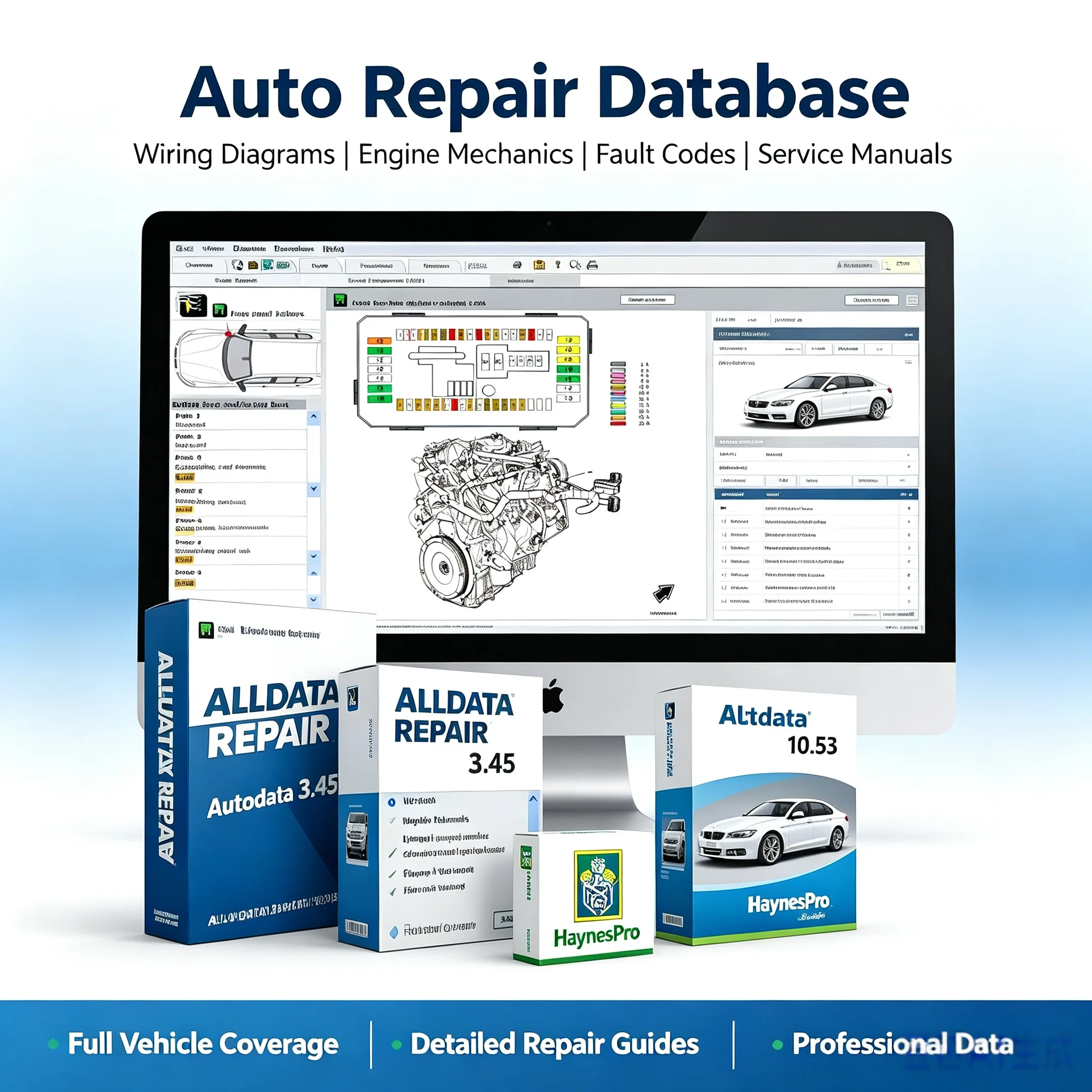 Autodata 3.45+ Haynes Pro（Vivid2018）Auto Repair Software and Alldata 10.53 Tech Support for Cars and Car +Installation Video