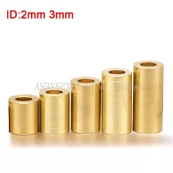10-20Pcs Inner Diameter 2mm 3mm Brass Bushing Guide Sleeve Precision Copper Base Bearing For Slide Block 3D Printer Accessories